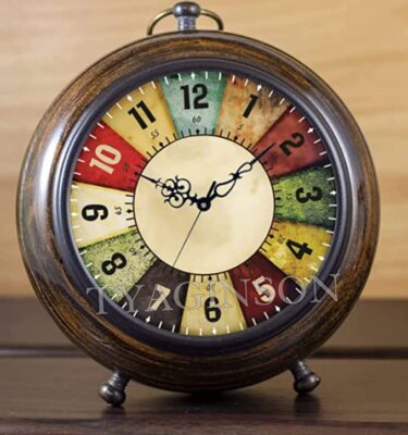 Tyagi Table Clock Antique Style Office Home Decor handicrafts Items Wedding Gift Bedroom Living Room Antique Table Clock Design