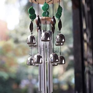 Paradigm Pictures Wind Chimes for Home Decoration & Positive Energy fengshui Items (Silver windchimes, 12 Bell & 6 Pipes)