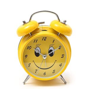 Shri Anand Creations Plastic, Metal Twin Alarm Clock (Yellow, 16 x 12 cm)