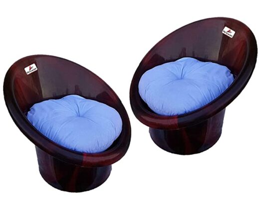 ANJWAR Tub Chairs | ARM Chairs | Chairs for Home, Living Room/Indoor and Outdoor Chairs with Complimentary Cushions Set of 02 (Rosewood)