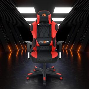 Nilkamal Fyrebird Marvel Ergonomic Gaming Chair with Adjustable Neck, Lumbar Pillow, 3D Adjustable Armrest, Gas Lift Mechanism, & 100mm Tilt (Finish: Black/Red)