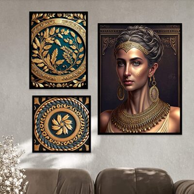KOTART Modern Wall Art Framed Painting for Wall Decoration - Wall Paintings for Living Room, Bedroom Combo50 (Black, Framed) Set of 3
