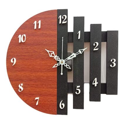 Unique Craft 3D Wooden Antique Design Wall Clock, Brown, MD_UNQ-006