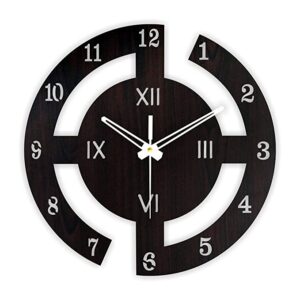 SANDROSE Analog Designer Wooden Wall Clock for Living Room/Home Décor/Bed Room/ Home/Office/Kids Room/Guest Room-Without Glass (710) (Style - 710)