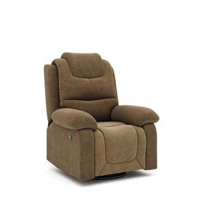 The Couch Cell Rocking Recliner In Olive Brown Fabric