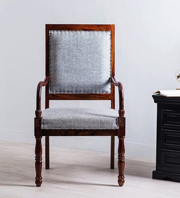 Shilpi Amazing & Standard Size Arm in Pure Sheesham Wood/Wooden Brown & White Seating Chair