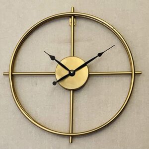 Urban Born Metal Wall Clock for Home and Hall 17 inches (44 x 44cm) Home Big Size Living Room Hall Bedroom Stylish Clock (Bronze Gold)