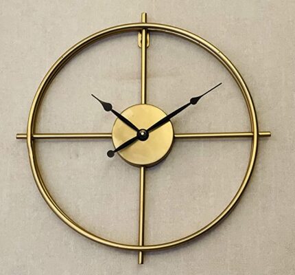 Urban Born Metal Wall Clock for Home and Hall 17 inches (44 x 44cm) Home Big Size Living Room Hall Bedroom Stylish Clock (Bronze Gold)