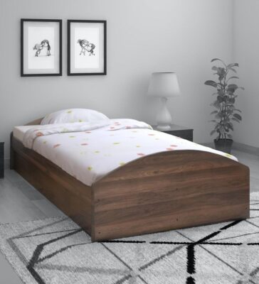 Addison Single Bed with Storage in Classic Walnut Finish