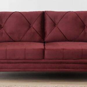 Atlantis 3 Seater Velvet Sofa in Wine Red Colour