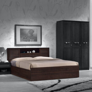 Bolton Queen Size Bed with Hydraulic Storage in Wenge Finish