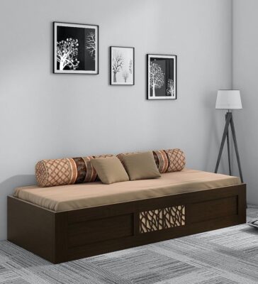 Elegant Single Bed with Storage in Vermont Melamine Finish