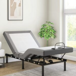 Hi-Tech Matrix Smart Adjustable Single Bed in White and Grey Colour with Wireless Remote Control