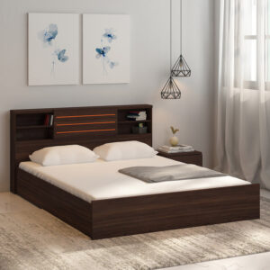 Kaito King Size Bed With Storage In Wenge Finish