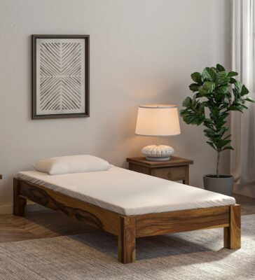 Savannah Solid Wood Single Bed In Rustic Teak Finish